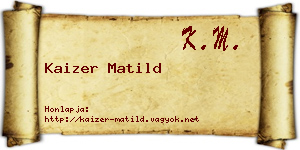 Kaizer Matild névjegykártya